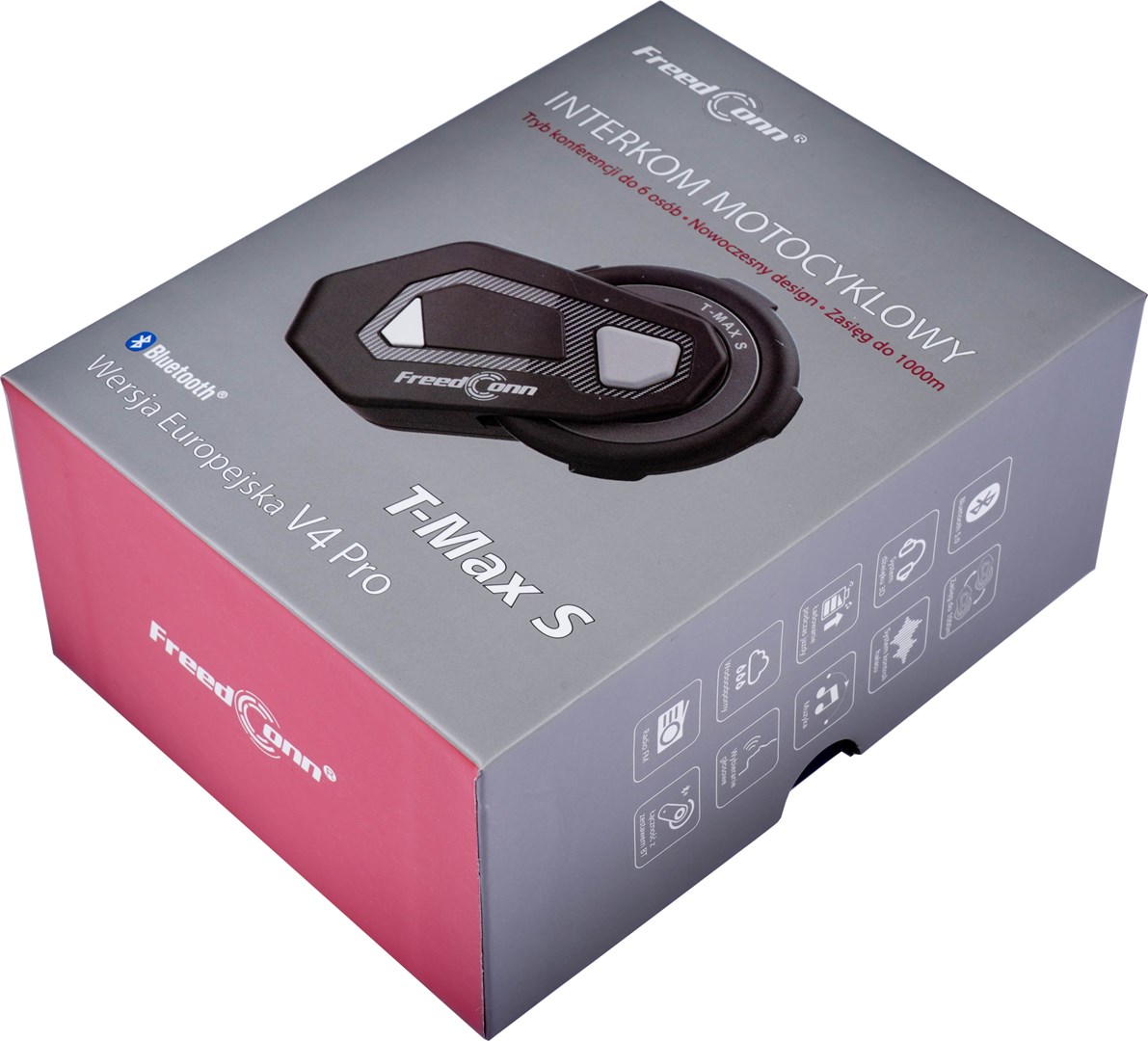 FREEDCONN T-MAX S V4 PRO SINGLE motorcycle intercom Black FREEDCONN T-MAX S V4 PRO SINGLE motorcycle intercom Black