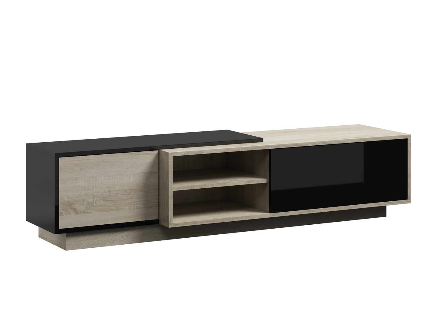 Cama TV cabinet SIGMA1 180 sonoma oak/black gloss Cama TV cabinet SIGMA1 180 sonoma oak/black gloss