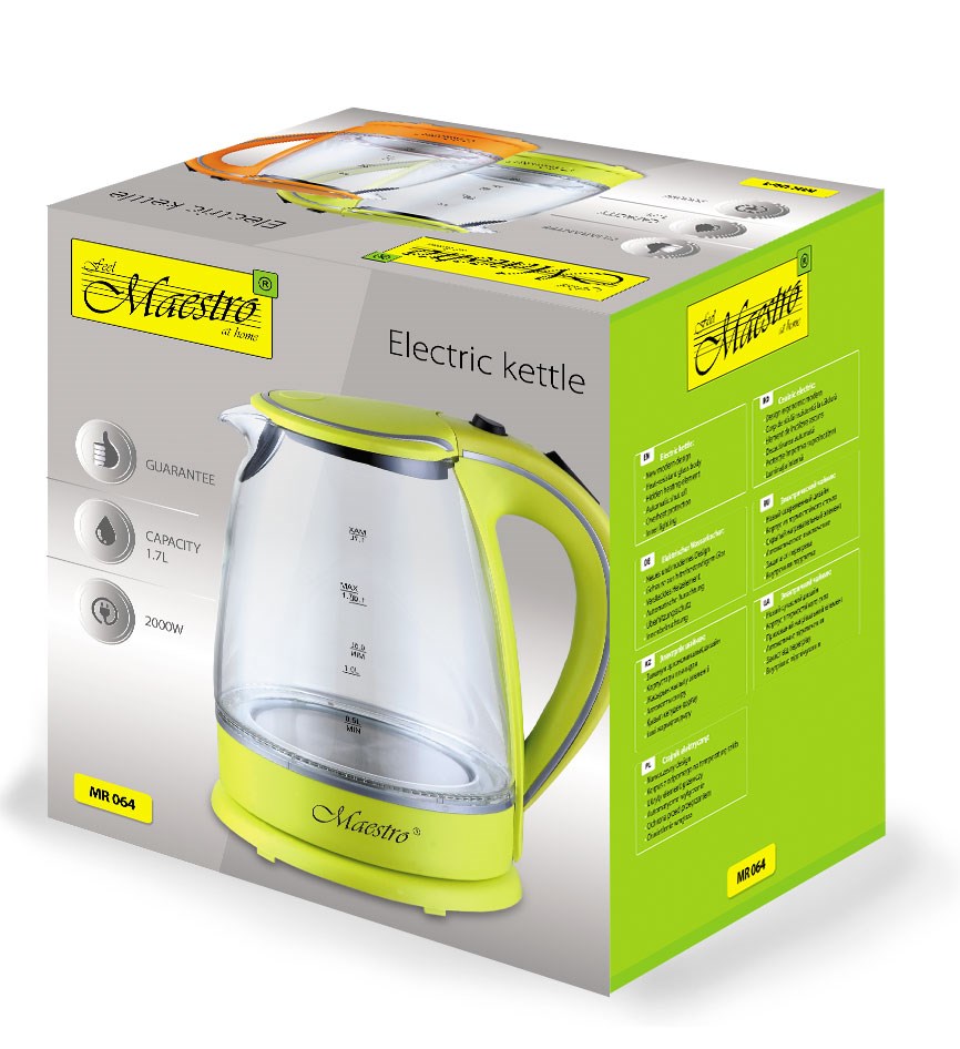 MAESTRO MR-064 electric kettle 1,7 L 2000 W (MR-064-GREEN) Green MAESTRO MR-064 electric kettle 1,7 L 2000 W (MR-064-GREEN) Green