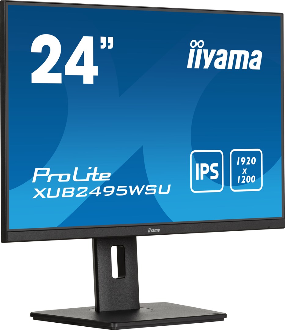 iiyama ProLite 24” 3-side borderless monitor featuring IPS (In-Plane-Switching) panel with a 16:10 aspect ratio and height-adjustable stand iiyama ProLite 24” 3-side borderless monitor featuring IPS (In-Plane-Switching) panel with a 16:10 aspect ratio and height-adjustable stand