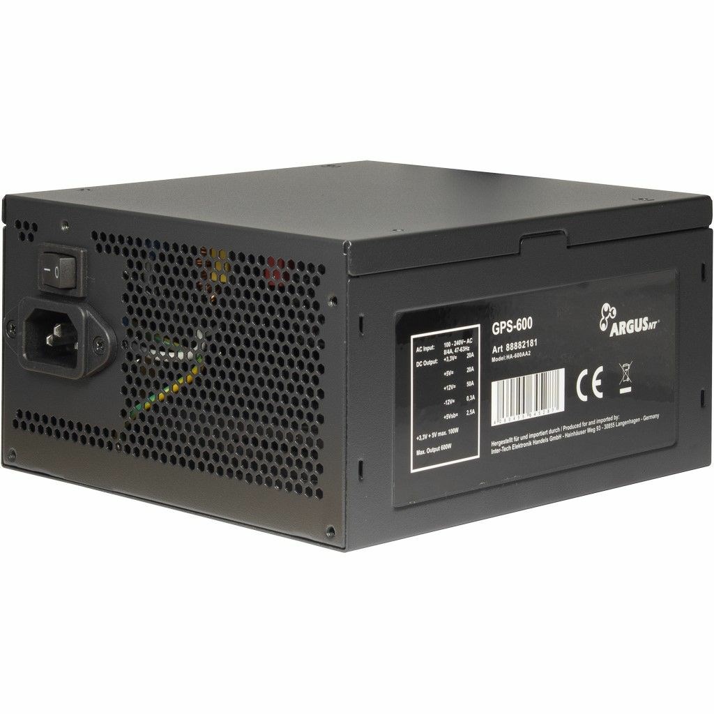 Inter-Tech Argus GPS-600 power supply unit 600 W 20+4 pin ATX ATX Black Inter-Tech Argus GPS-600 power supply unit 600 W 20+4 pin ATX ATX Black