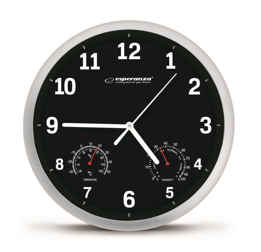 Esperanza EHC016K Mechanical wall clock Round Black Esperanza EHC016K Mechanical wall clock Round Black