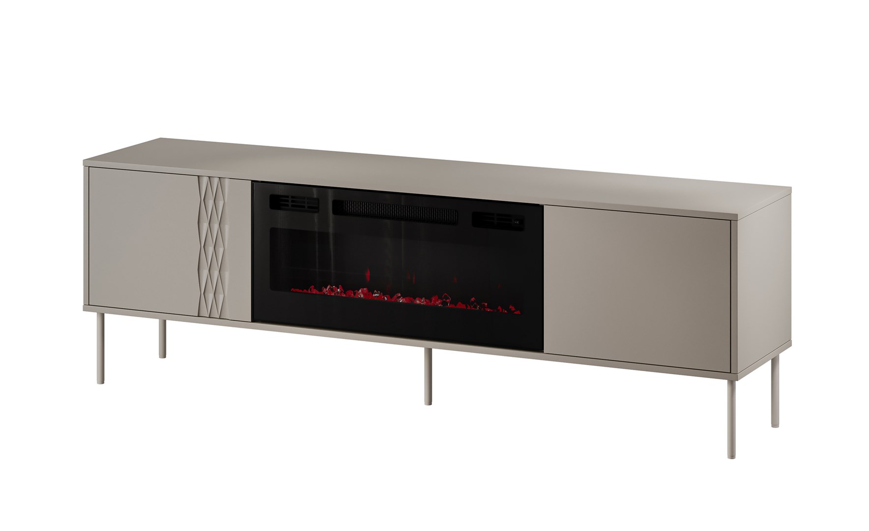Cama RTV cabinet EF + fireplace black TRESSE 180x40x54.5 cashmere matt Cama RTV cabinet EF + fireplace black TRESSE 180x40x54.5 cashmere matt
