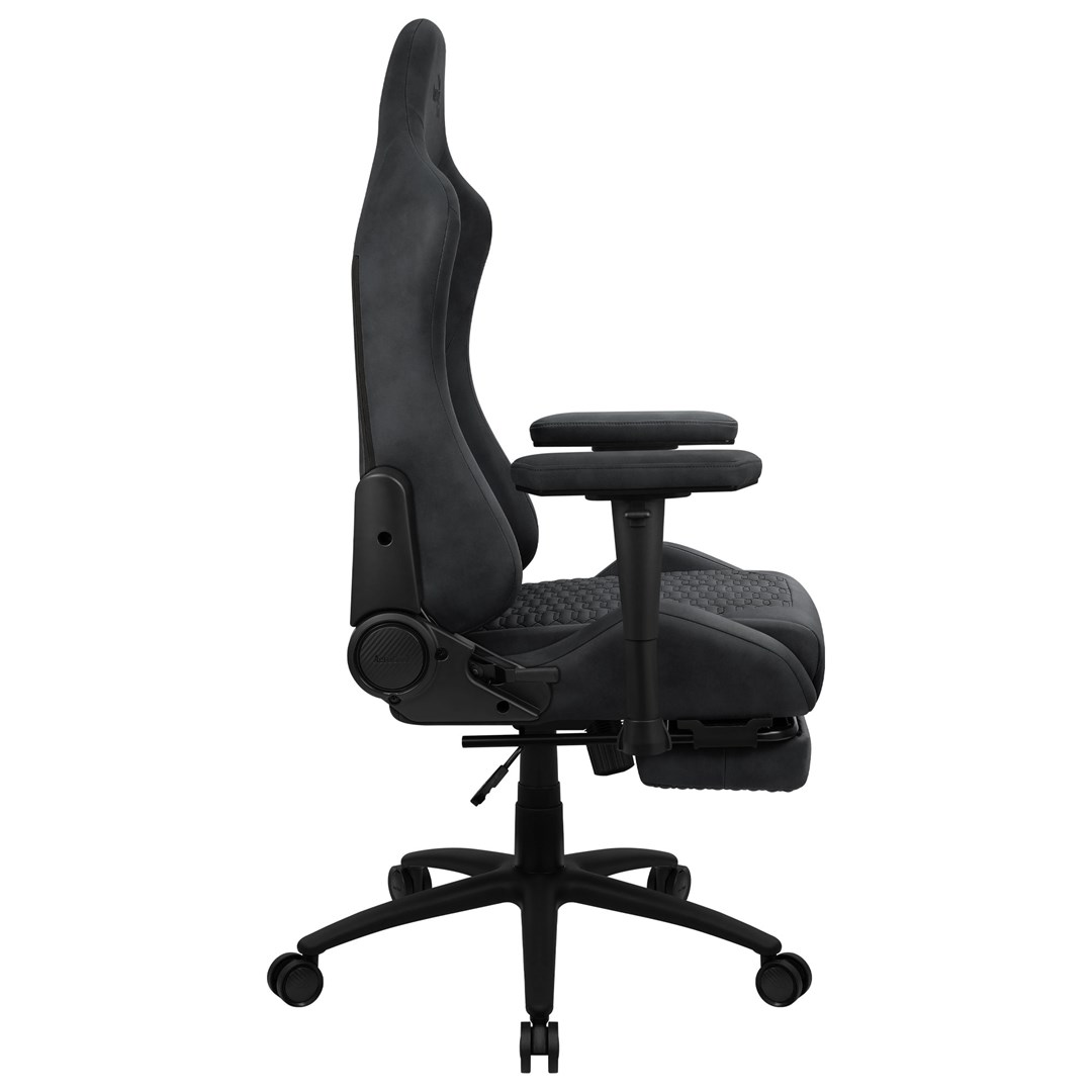 Aerocool ROYALSLATEGR Premium Ergonomic Gaming Chair Legrests Aerosuede Technology Grey Aerocool ROYALSLATEGR Premium Ergonomic Gaming Chair Legrests Aerosuede Technology Grey