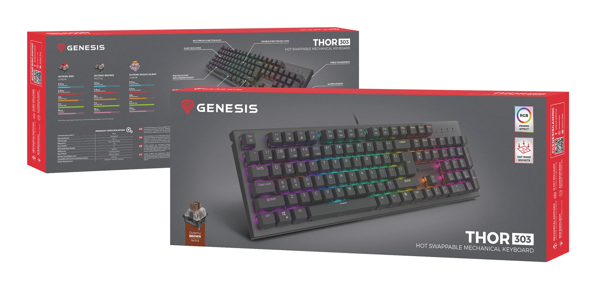 GENESIS Thor 303 keyboard Gaming USB QWERTZ German Black GENESIS Thor 303 keyboard Gaming USB QWERTZ German Black