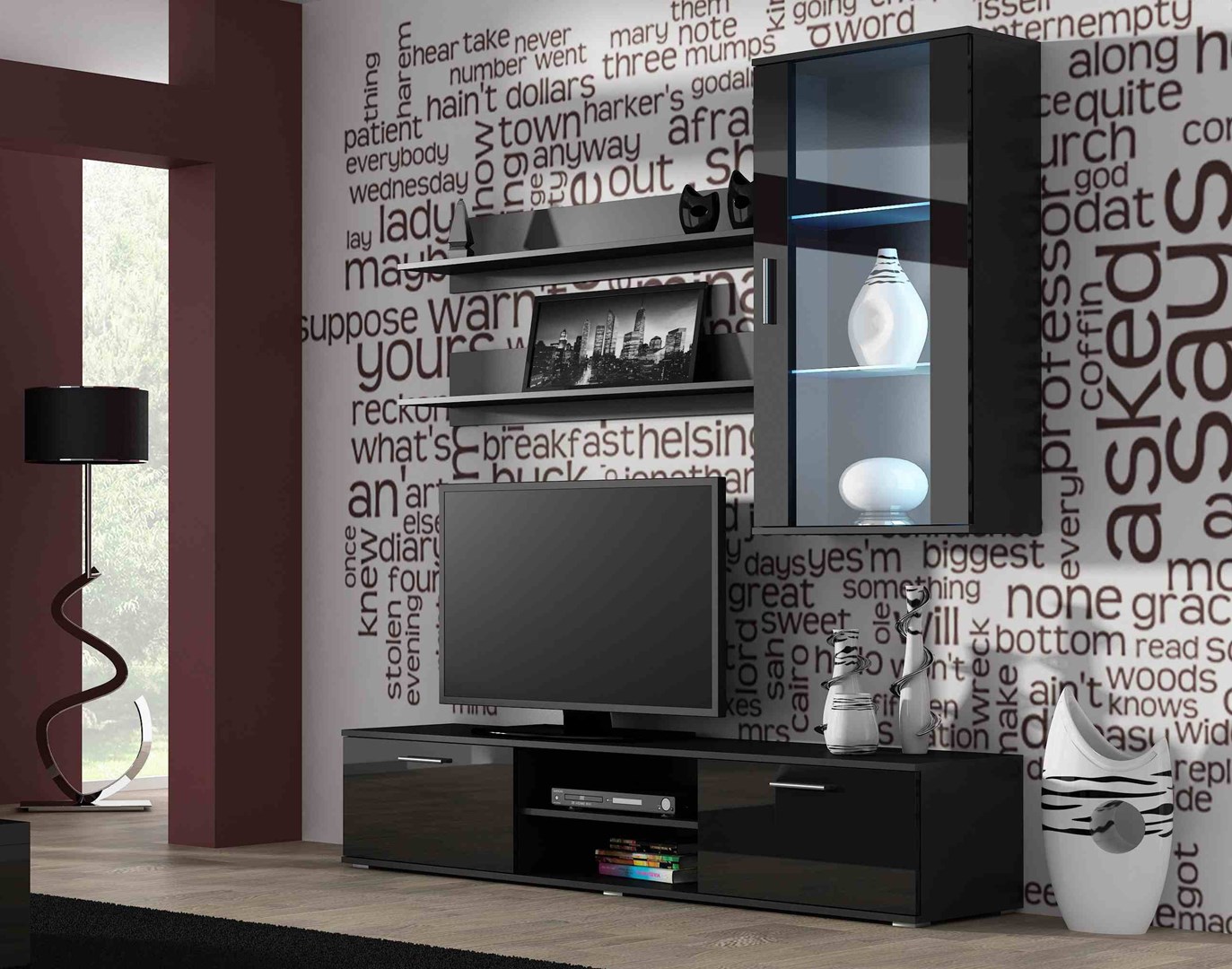 Cama TV stand SOHO 180 black/black gloss Cama TV stand SOHO 180 black/black gloss
