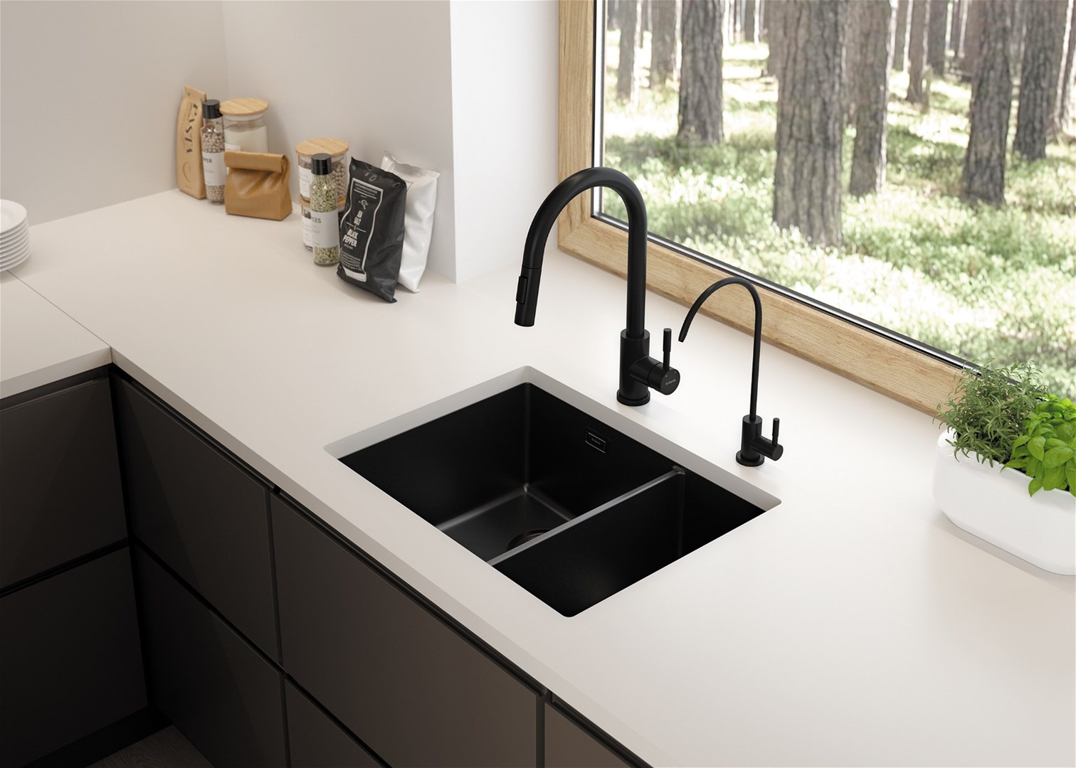 1.5-bowl granite sink 1.5-bowl granite sink