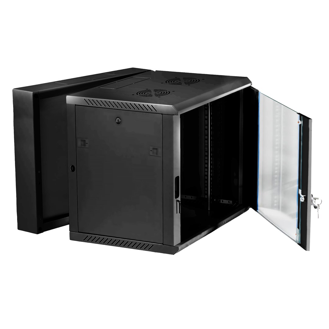 Extralink Rackmount cabinet 12U 600x600 AZH Black wall mounted, swing type Extralink Rackmount cabinet 12U 600x600 AZH Black wall mounted, swing type