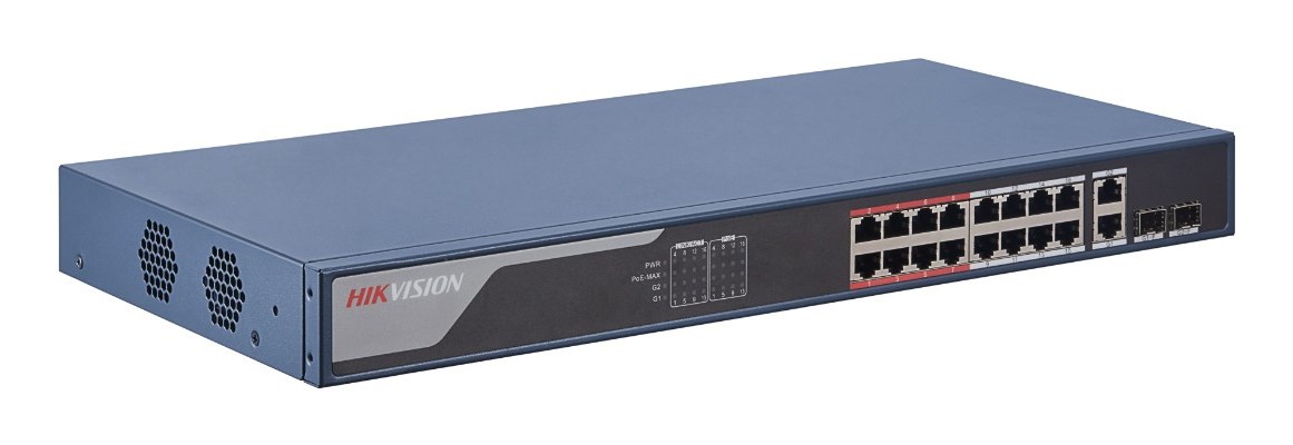 Hikvision DS-3E1318P-EI network switch Managed Fast Ethernet (10/100) Power over Ethernet (PoE) 1U Blue Hikvision DS-3E1318P-EI network switch Managed Fast Ethernet (10/100) Power over Ethernet (PoE) 1U Blue