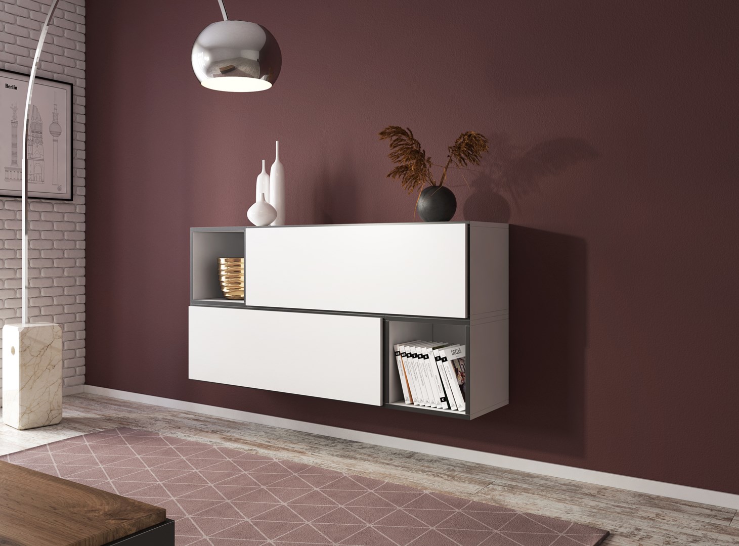 Cama living room furniture set ROCO 14 (2xRO1 + 2xRO6) white/black/white Cama living room furniture set ROCO 14 (2xRO1 + 2xRO6) white/black/white