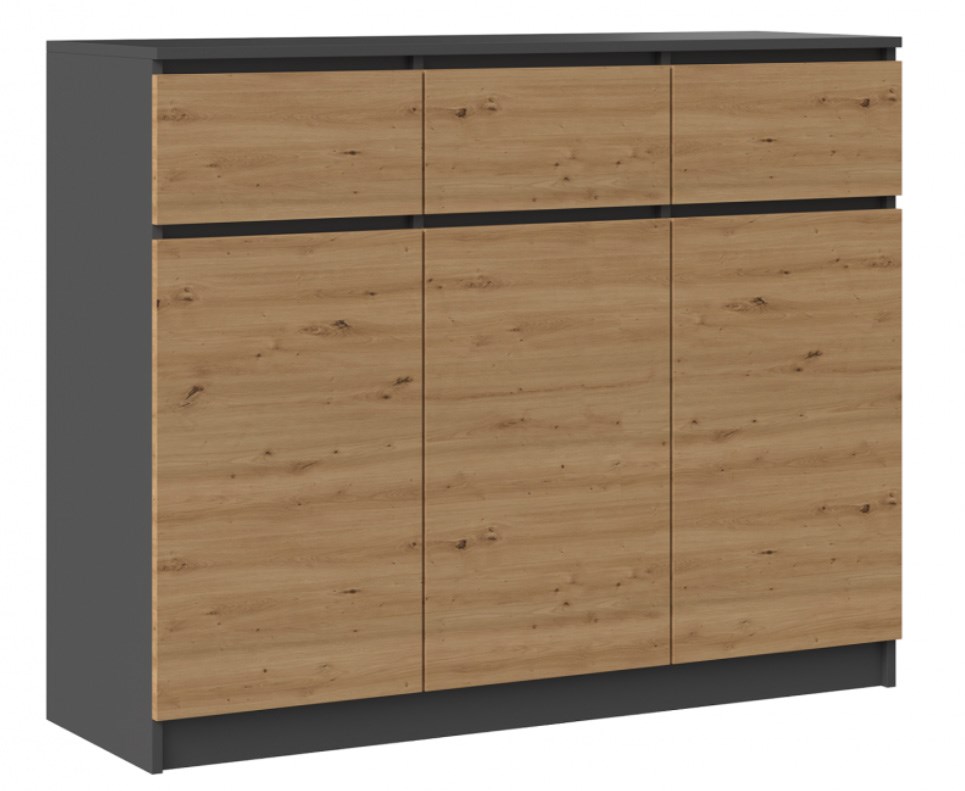 3D3S chest of drawers 120x40x97 cm, anthracite/artisan 3D3S chest of drawers 120x40x97 cm, anthracite/artisan