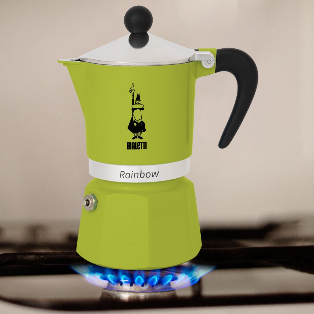Bialetti Rainbow Moka pot Black, Green Bialetti Rainbow Moka pot Black, Green