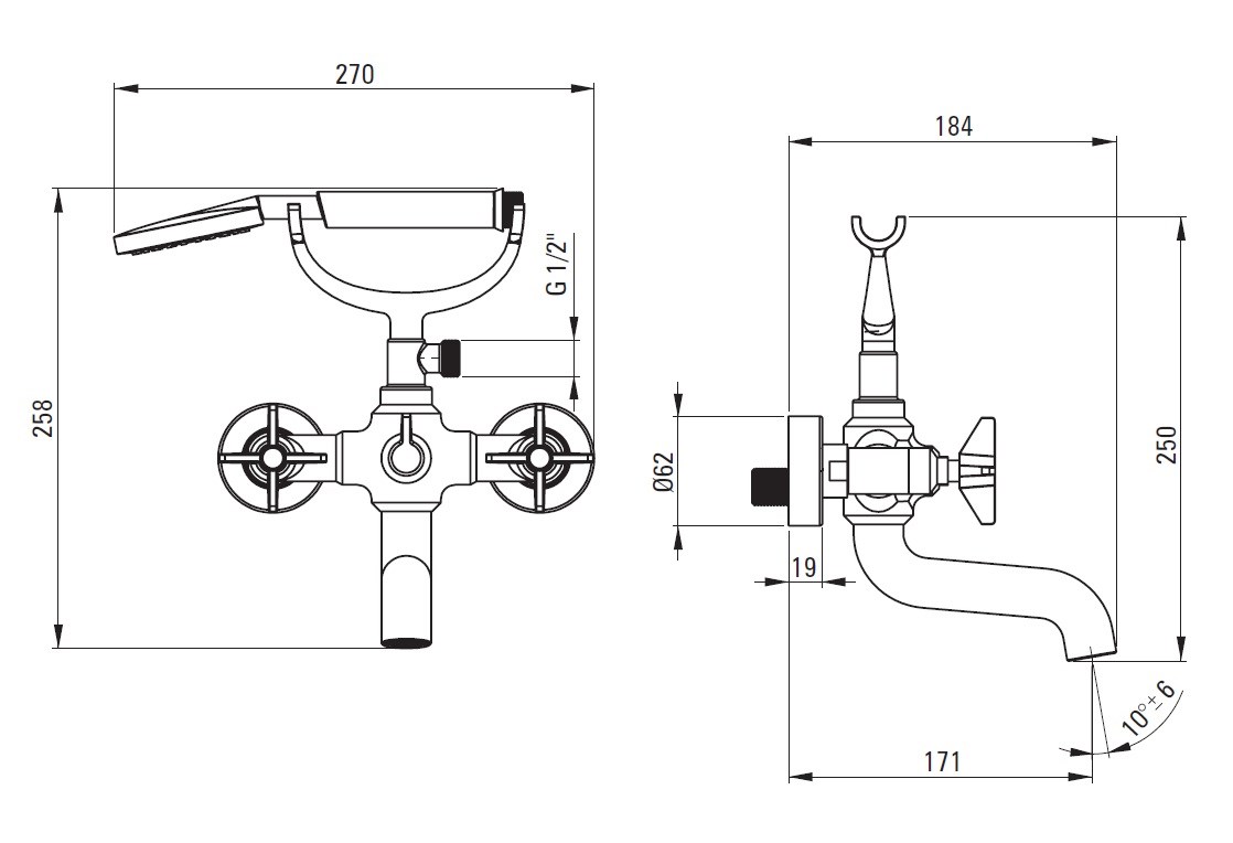 Bathtub mixer with shower set Bathtub mixer with shower set