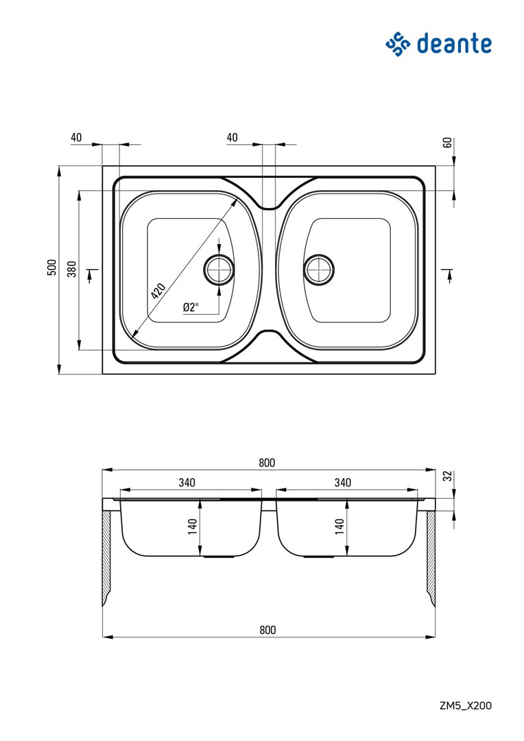 2-bowl steel sink - overlay 2-bowl steel sink - overlay
