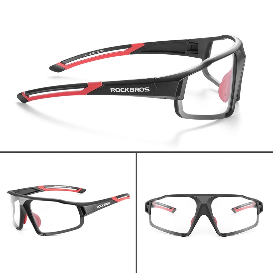 Rockbros SP216BK UV400 photochromic cycling glasses, black and red Rockbros SP216BK UV400 photochromic cycling glasses, black and red