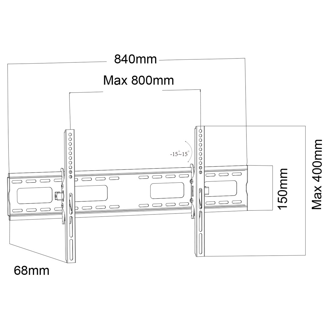 Maclean MC-422 TV Wall Mount Heavy Duty 43"-100" max VESA 800x400 120kg Tilting +/-15° Bracket Holder Hanger with Spirit Level Accessories Maclean MC-422 TV Wall Mount Heavy Duty 43"-100" max VESA 800x400 120kg Tilting +/-15° Bracket Holder Hanger with Spirit Level Accessories