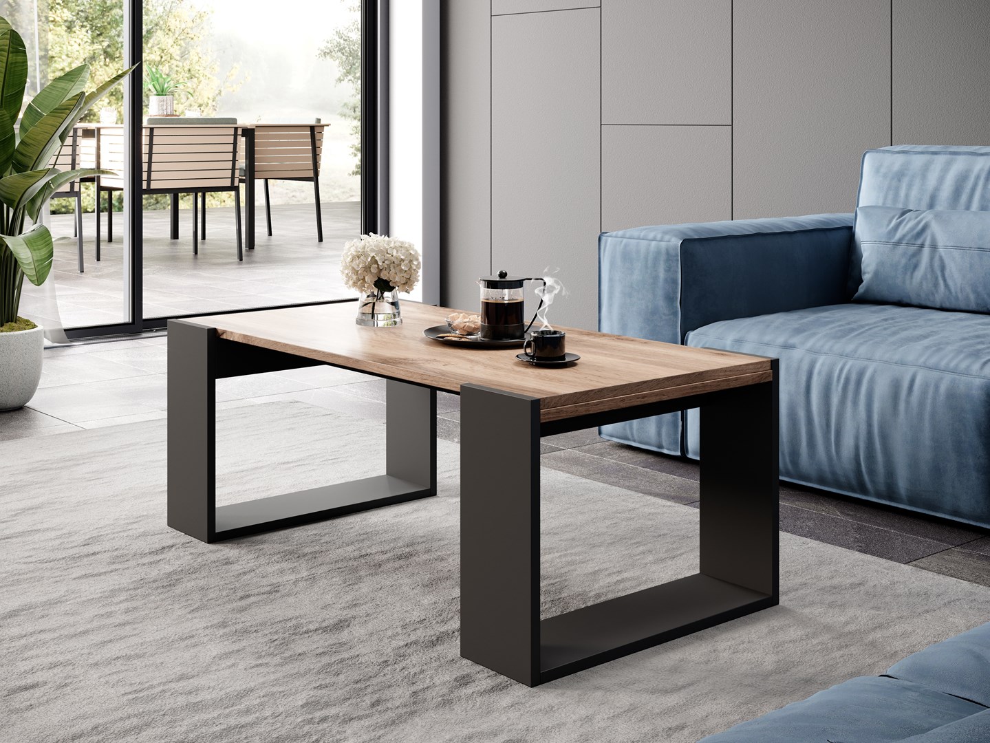 Cama Bench/table WOOD 120x54,5x46 oak wotan + anthracite Cama Bench/table WOOD 120x54,5x46 oak wotan + anthracite