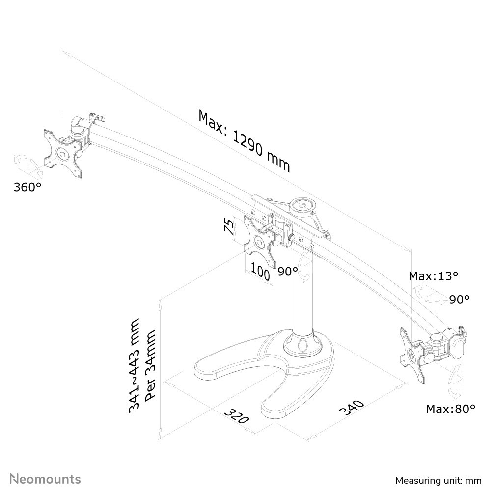 Neomounts FPMA-D700DD3 Monitor stand 10-27" Neomounts FPMA-D700DD3 Monitor stand 10-27"
