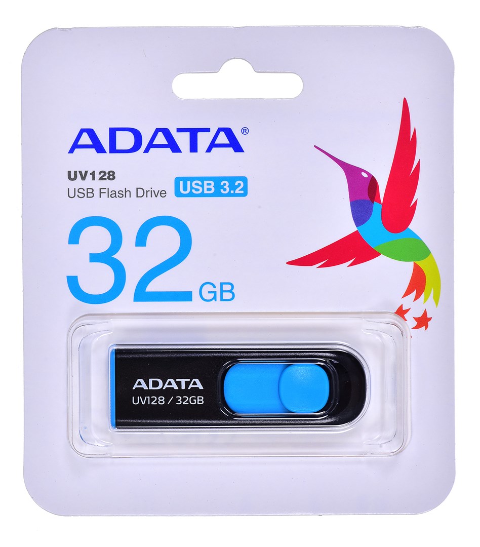 ADATA DashDrive UV128 32GB USB flash drive USB Type-A 3.2 Gen 1 (3.1 Gen 1) Black,Blue ADATA DashDrive UV128 32GB USB flash drive USB Type-A 3.2 Gen 1 (3.1 Gen 1) Black,Blue