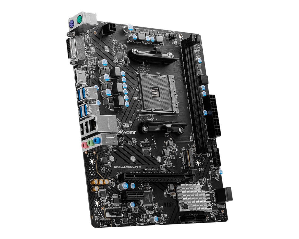 MSI B450M-A PRO MAX II motherboard AMD B450 Socket AM4 micro ATX MSI B450M-A PRO MAX II motherboard AMD B450 Socket AM4 micro ATX