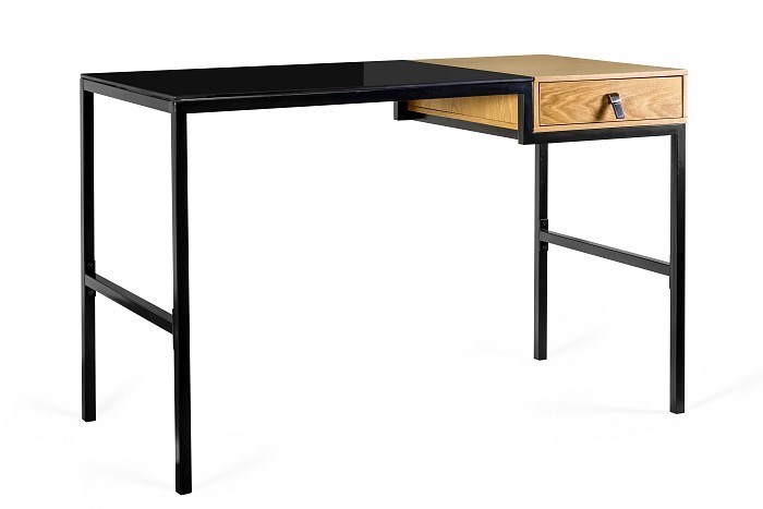 Desk with drawer Unique LESTE 120 x 60 cm black/oak Desk with drawer Unique LESTE 120 x 60 cm black/oak