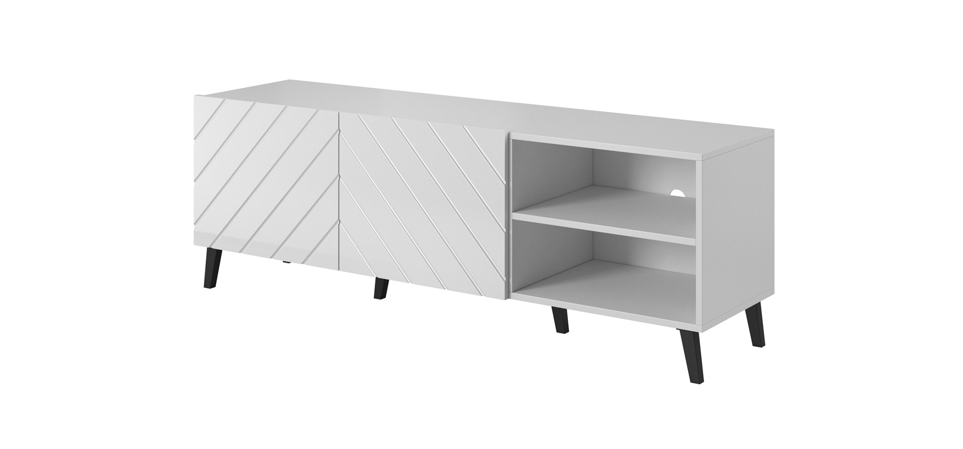 RTV cabinet ABETO 150x42x52 white/white glossy RTV cabinet ABETO 150x42x52 white/white glossy