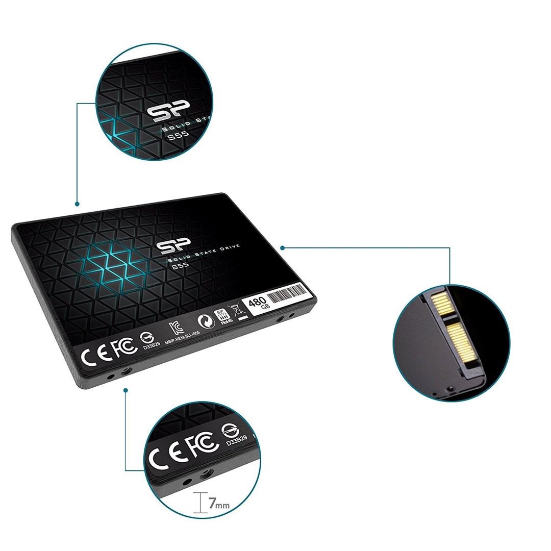 Silicon Power Slim S55 2.5" 480 GB Serial ATA III TLC Silicon Power Slim S55 2.5" 480 GB Serial ATA III TLC