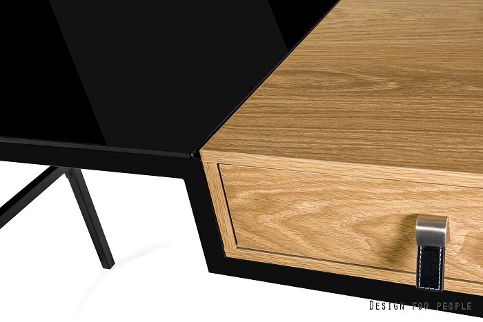 Desk with drawer Unique LESTE 120 x 60 cm black/oak Desk with drawer Unique LESTE 120 x 60 cm black/oak