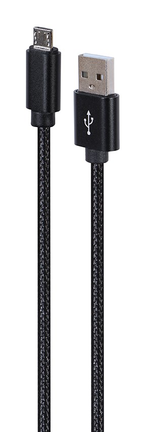 Gembird CCDB-mUSB2B-AMBM-6 Cotton braided Micro-USB cable with metal connectors, 1.8 m, black Gembird CCDB-mUSB2B-AMBM-6 Cotton braided Micro-USB cable with metal connectors, 1.8 m, black