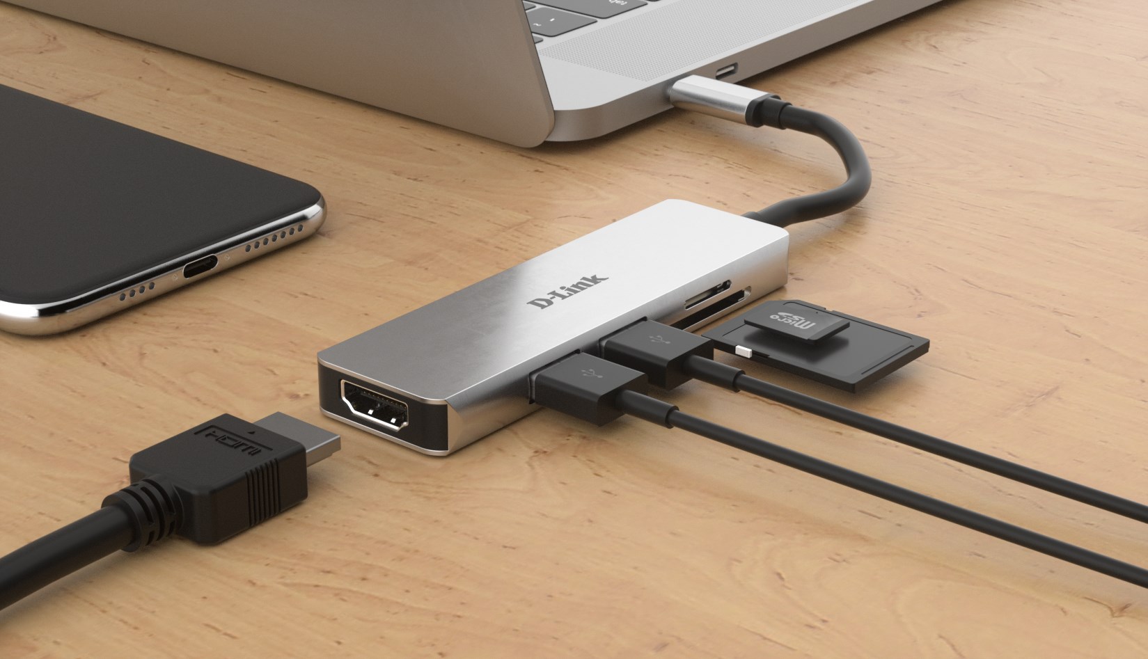 D-Link 5-in-1 USB-C Hub with HDMI and SD/microSD Card Reader D-Link 5-in-1 USB-C Hub with HDMI and SD/microSD Card Reader