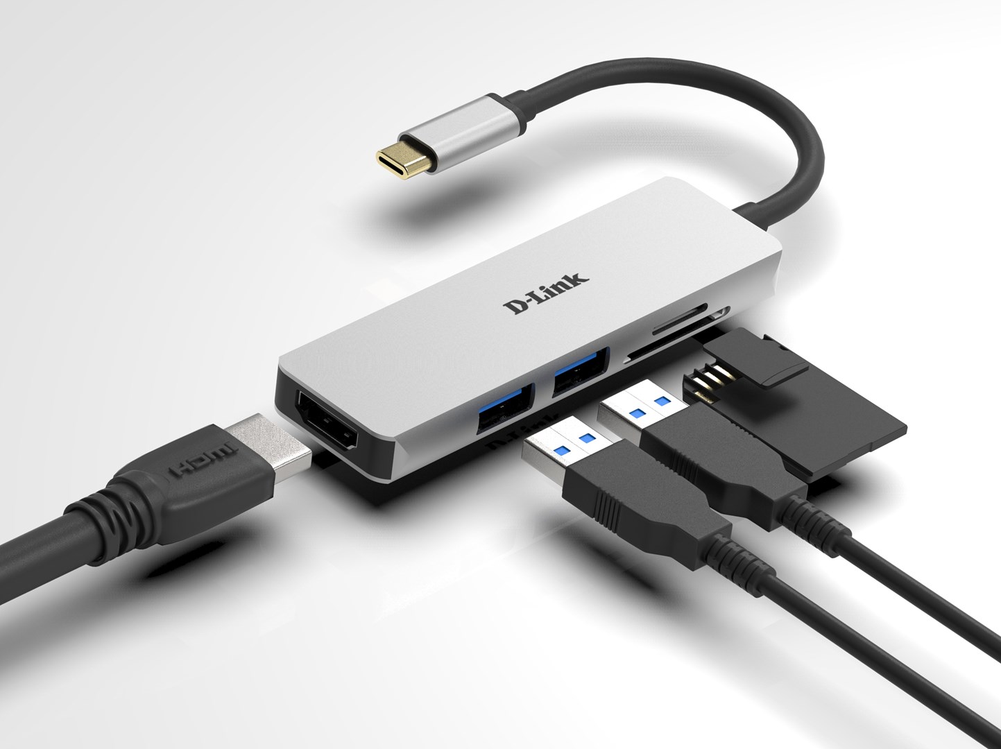 D-Link 5-in-1 USB-C Hub with HDMI and SD/microSD Card Reader D-Link 5-in-1 USB-C Hub with HDMI and SD/microSD Card Reader
