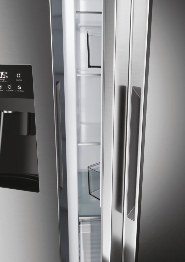 Haier SBS 90 Serie 5 HSR5918DIMP Free-standing double-sided fridge-freezer combination 511 l D Platinum, stainless steel Haier SBS 90 Serie 5 HSR5918DIMP Free-standing double-sided fridge-freezer combination 511 l D Platinum, stainless steel