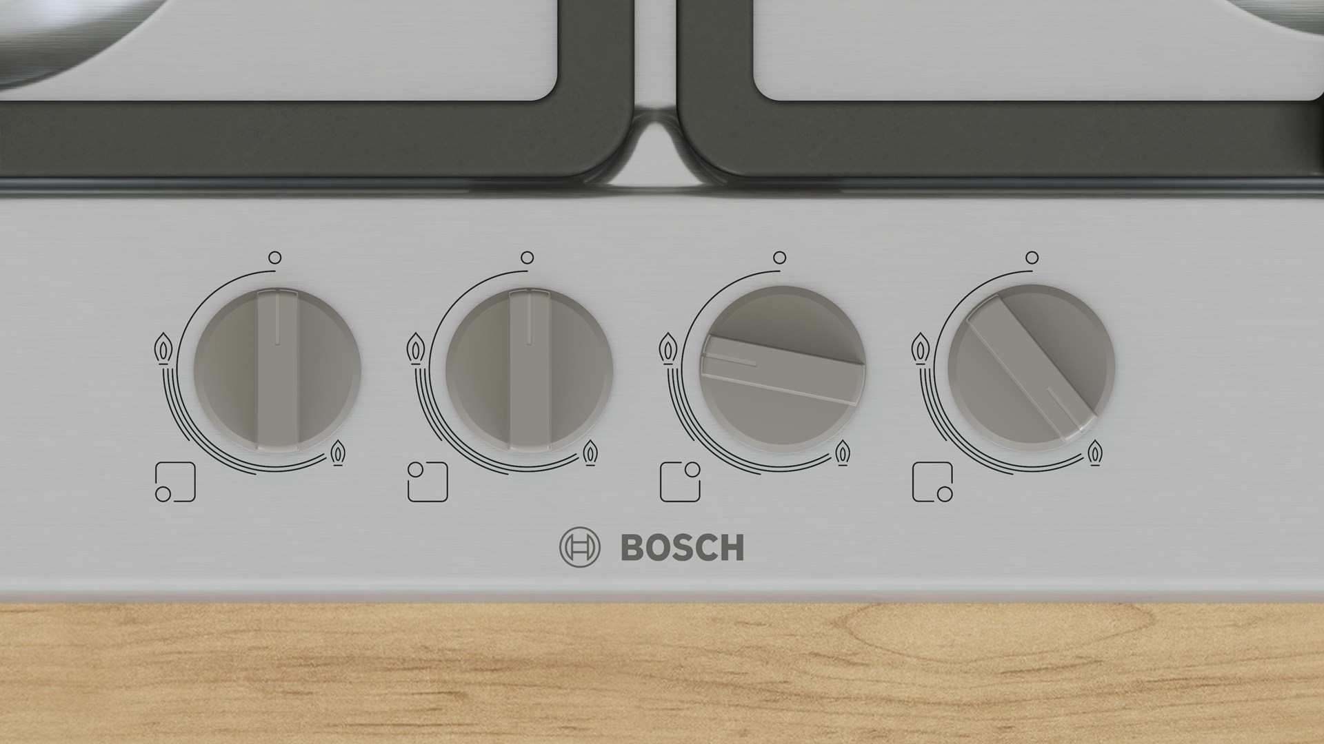 Bosch Serie 4 PGH6B5K90 hob Stainless steel Built-in 60 cm Gas 4 zone(s) Bosch Serie 4 PGH6B5K90 hob Stainless steel Built-in 60 cm Gas 4 zone(s)