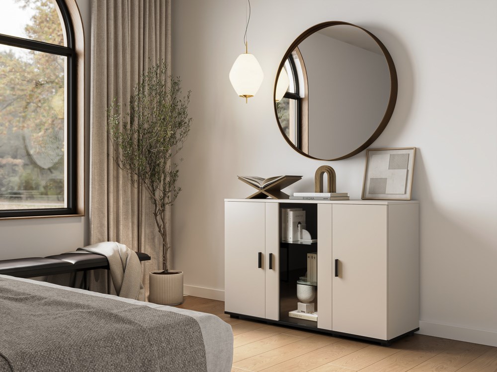 Cama SOHO chest of drawers 120x41x80 cashmere + black Cama SOHO chest of drawers 120x41x80 cashmere + black