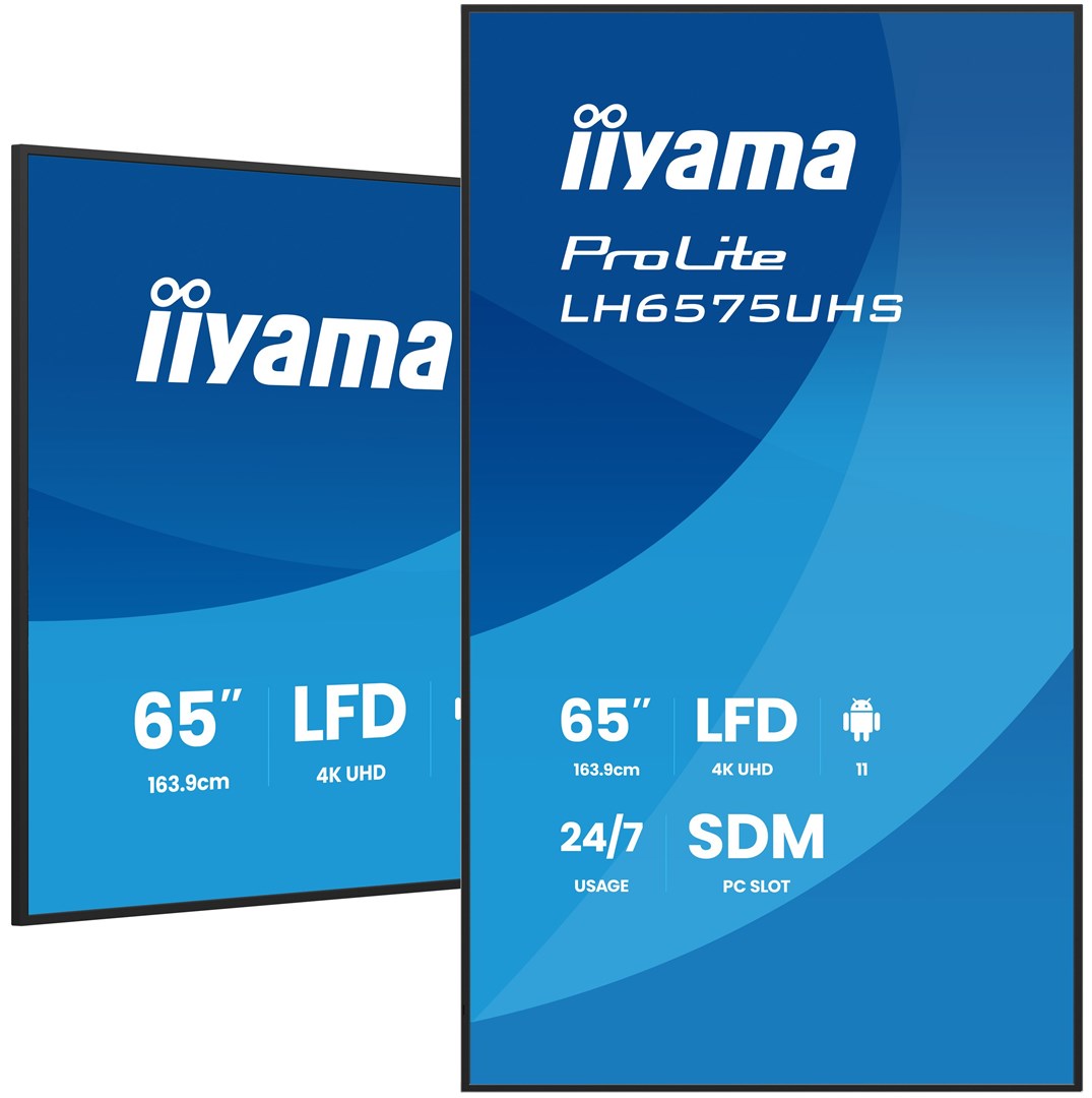 iiyama 65" 4K UHD Professional Digital Signage 24/7 display featuring Android OS, FailOver and Intel® SDM slot iiyama 65" 4K UHD Professional Digital Signage 24/7 display featuring Android OS, FailOver and Intel® SDM slot