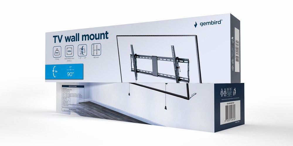 Gembird WM-90T-01 TV mount/stand 2.29 m (90") Black Gembird WM-90T-01 TV mount/stand 2.29 m (90") Black
