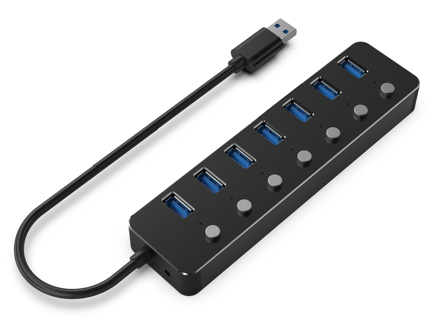 Gembird UHB-U3P7P-01 7-port USB 3.1 (Gen 1) hub with switches, black Gembird UHB-U3P7P-01 7-port USB 3.1 (Gen 1) hub with switches, black