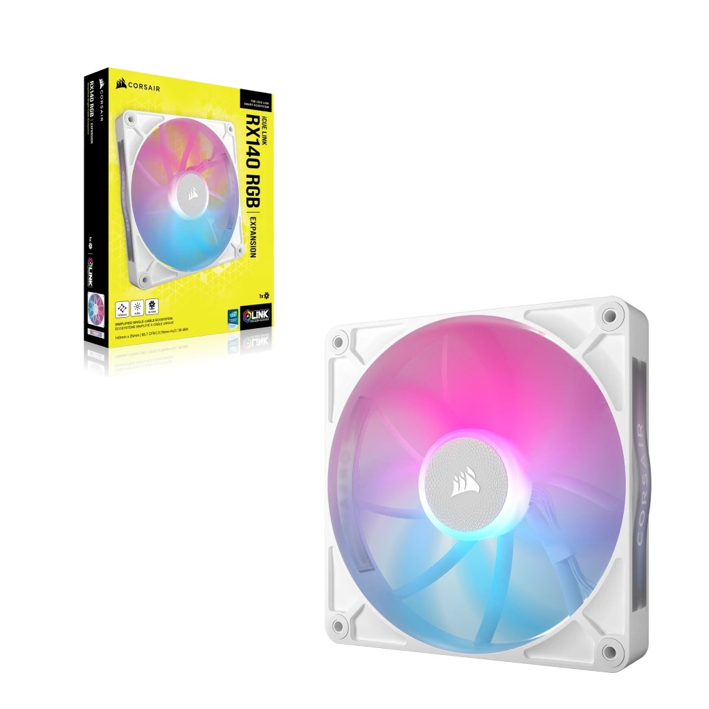 Corsair iCUE LINK RX140 RGB Computer case Fan 14 cm White 1 pc(s) Corsair iCUE LINK RX140 RGB Computer case Fan 14 cm White 1 pc(s)