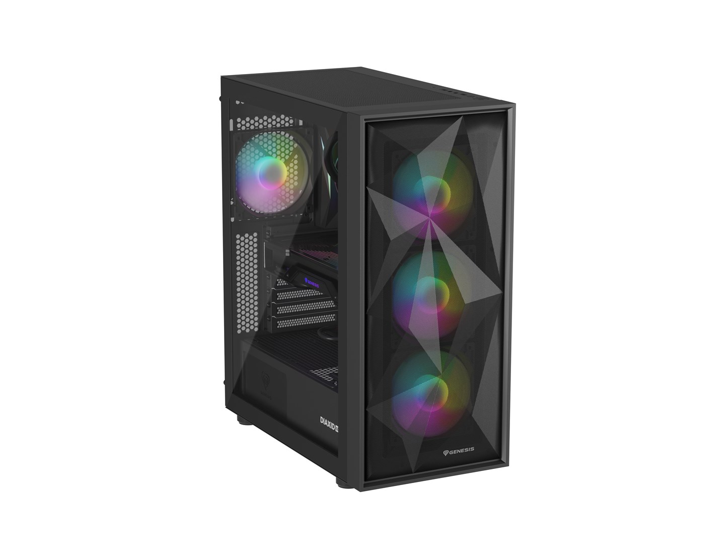 GENESIS DIAXID 605 ARGB MIDI TOWER CASE WITH USB-C WINDOW BLACK GENESIS DIAXID 605 ARGB MIDI TOWER CASE WITH USB-C WINDOW BLACK