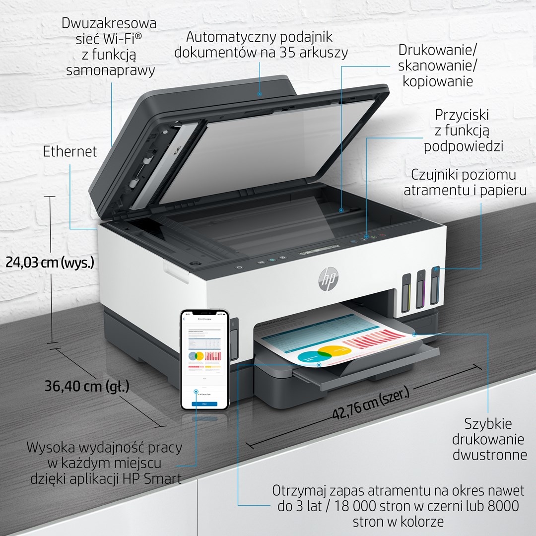 HP Smart Tank 750 All-in-One Thermal inkjet A4 4800 x 1200 DPI 15 ppm Wi-Fi HP Smart Tank 750 All-in-One Thermal inkjet A4 4800 x 1200 DPI 15 ppm Wi-Fi