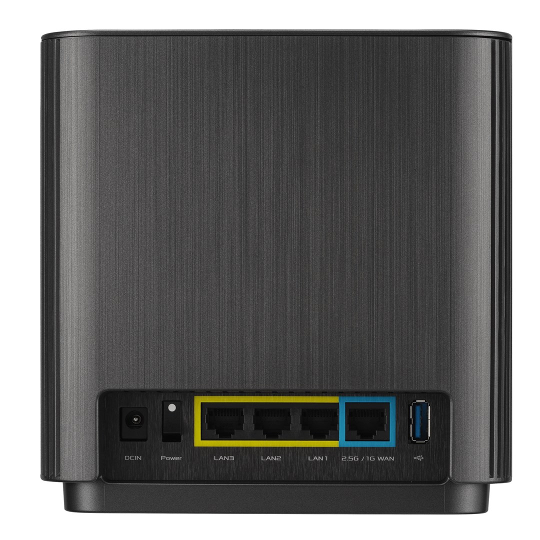 ASUS ZenWiFi AX (XT9) AX7800 2er Set Schwarz Tri-band (2.4 GHz / 5 GHz / 5 GHz) Wi-Fi 6 (802.11ax) Black 4 Internal ASUS ZenWiFi AX (XT9) AX7800 2er Set Schwarz Tri-band (2.4 GHz / 5 GHz / 5 GHz) Wi-Fi 6 (802.11ax) Black 4 Internal