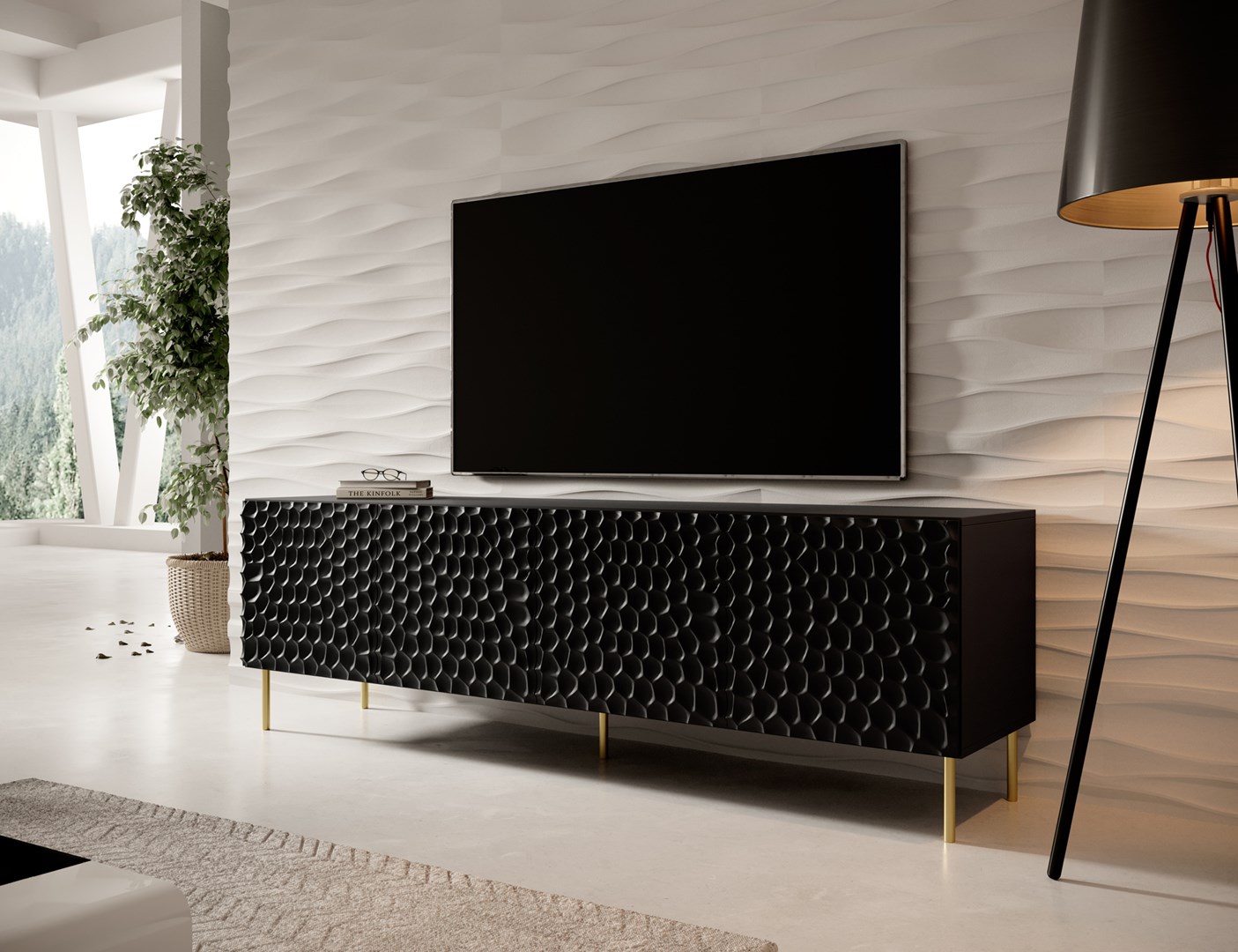 RTV HOLE cabinet 190x40.5x59.5 cm matte black RTV HOLE cabinet 190x40.5x59.5 cm matte black