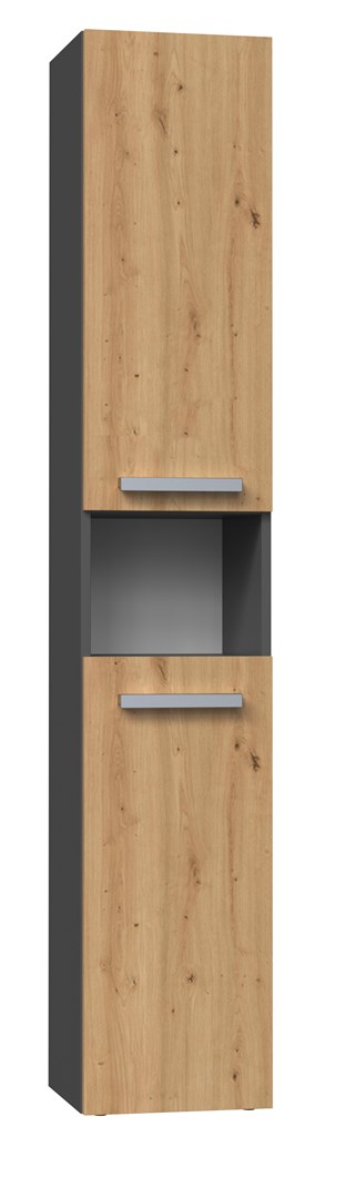 Topeshop NEL I ANT/ART bathroom storage cabinet Graphite, Oak Topeshop NEL I ANT/ART bathroom storage cabinet Graphite, Oak
