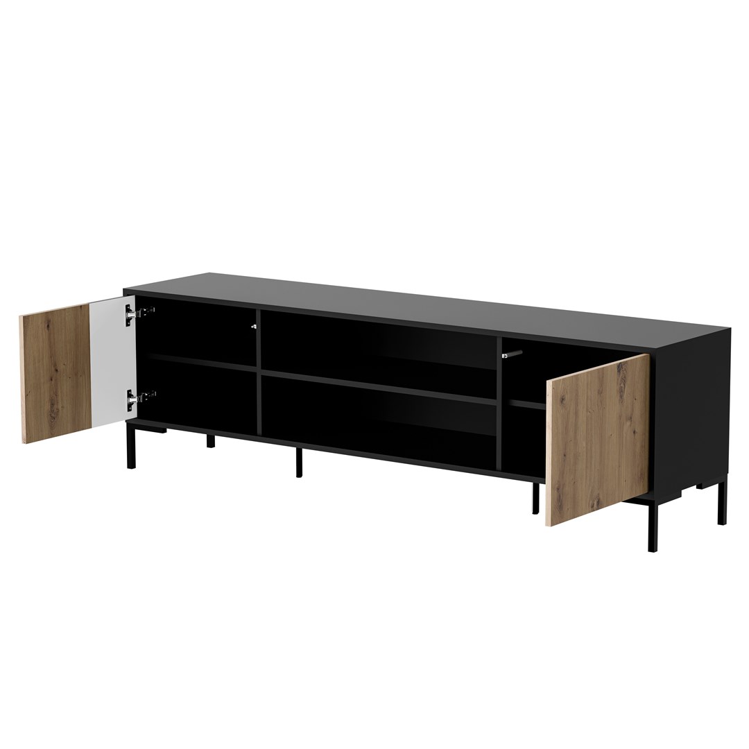 Cama RTV cabinet MERCI RTV cabinet 180 x 40 x 53.5 cm black/oak artisan Cama RTV cabinet MERCI RTV cabinet 180 x 40 x 53.5 cm black/oak artisan