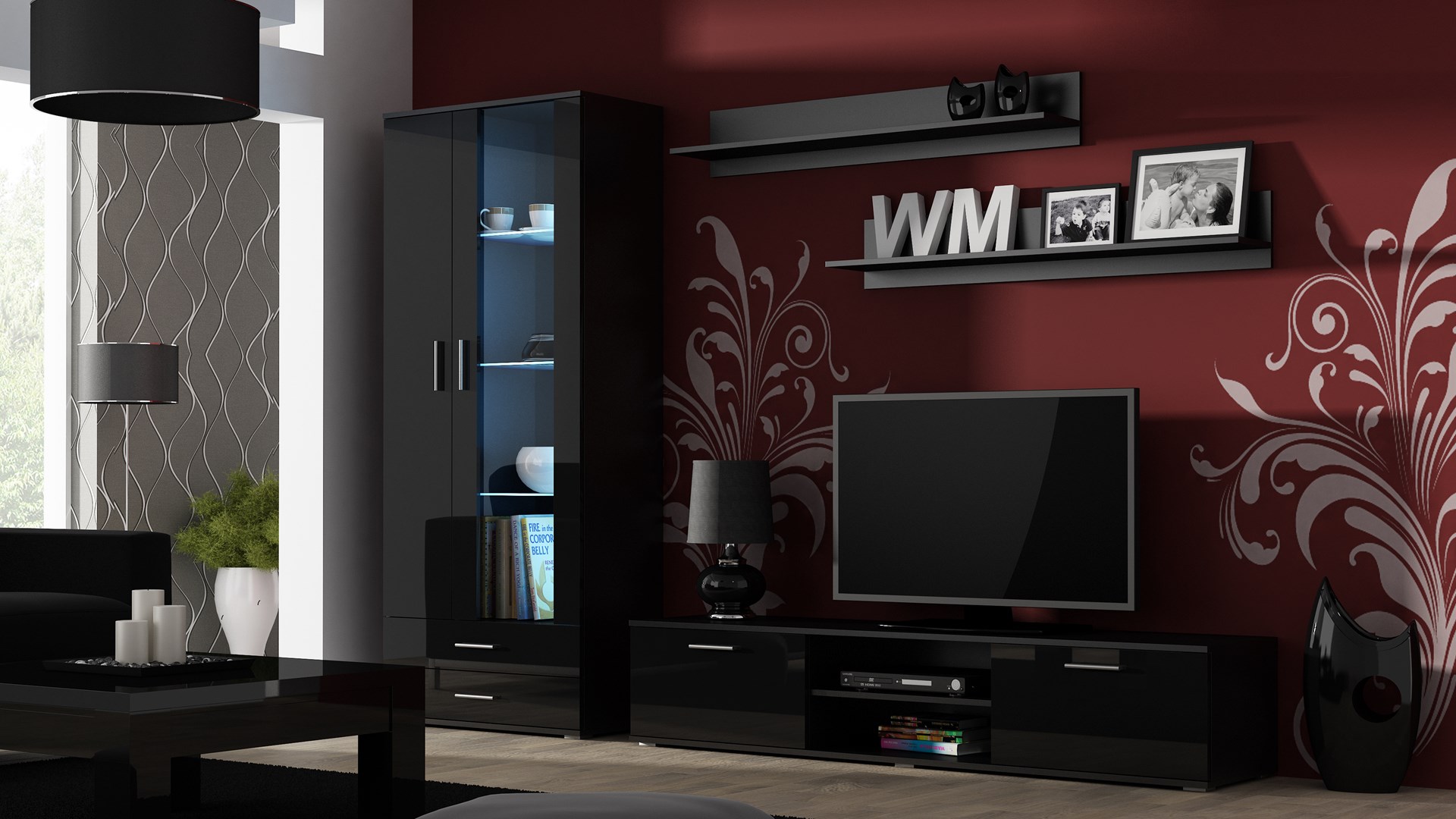 Cama TV stand SOHO 180 black/black gloss Cama TV stand SOHO 180 black/black gloss