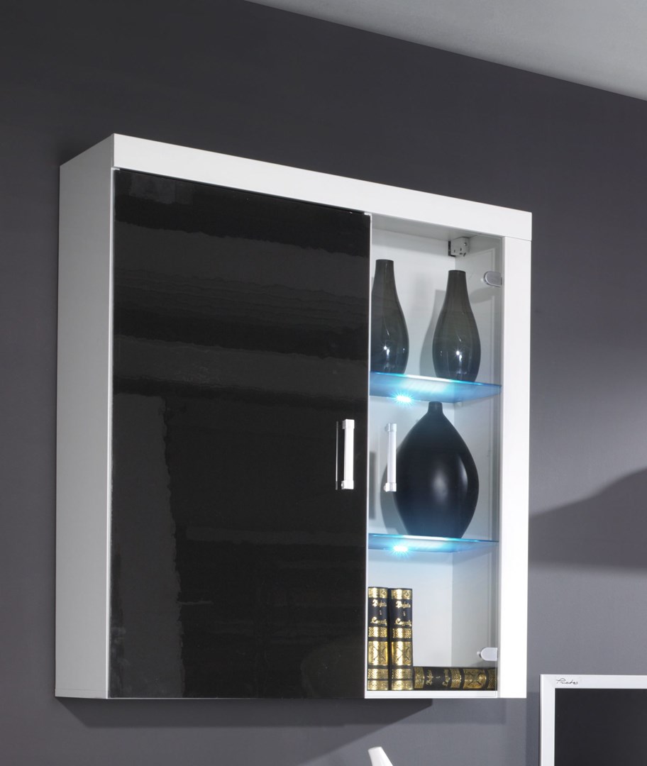 Cama hanging display cabinet SAMBA white/black gloss Cama hanging display cabinet SAMBA white/black gloss