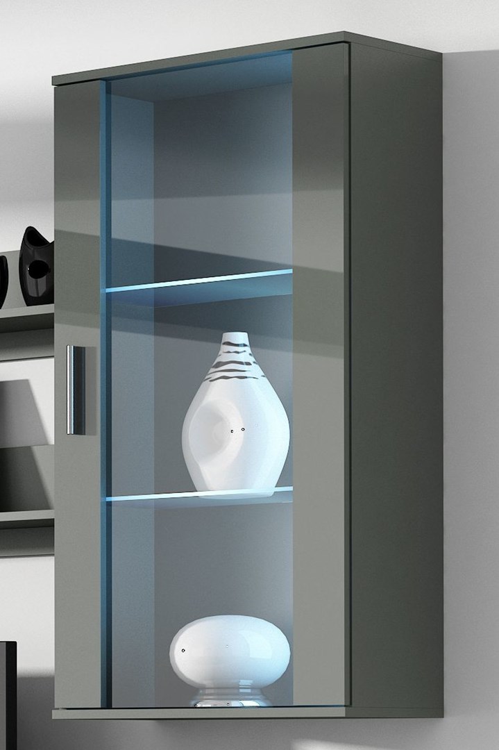 SOHO 5 set (RTV180 cabinet + Wall unit + shelves) Grey / Gloss grey SOHO 5 set (RTV180 cabinet + Wall unit + shelves) Grey / Gloss grey