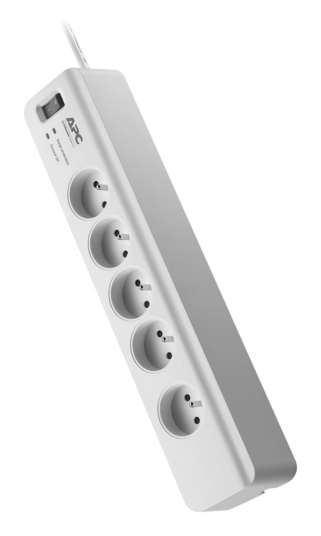 APC PM5-FR surge protector White 5 AC outlet(s) 230 V 1.83 m APC PM5-FR surge protector White 5 AC outlet(s) 230 V 1.83 m