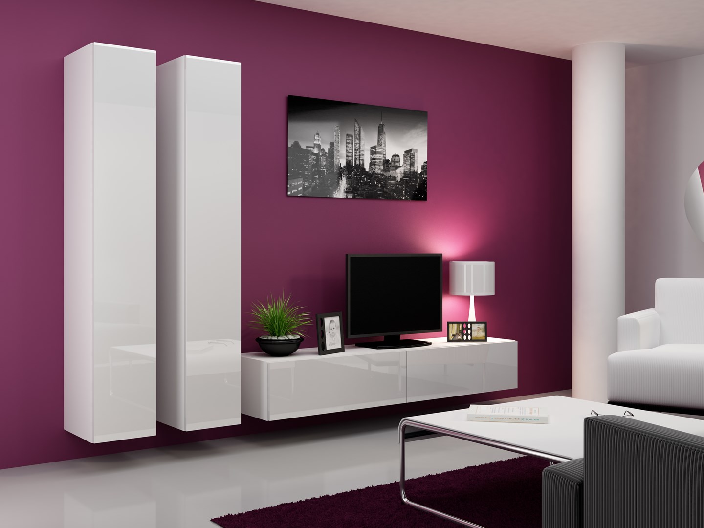 Cama Full cabinet VIGO '180' 180/40/30 white/white gloss Cama Full cabinet VIGO '180' 180/40/30 white/white gloss