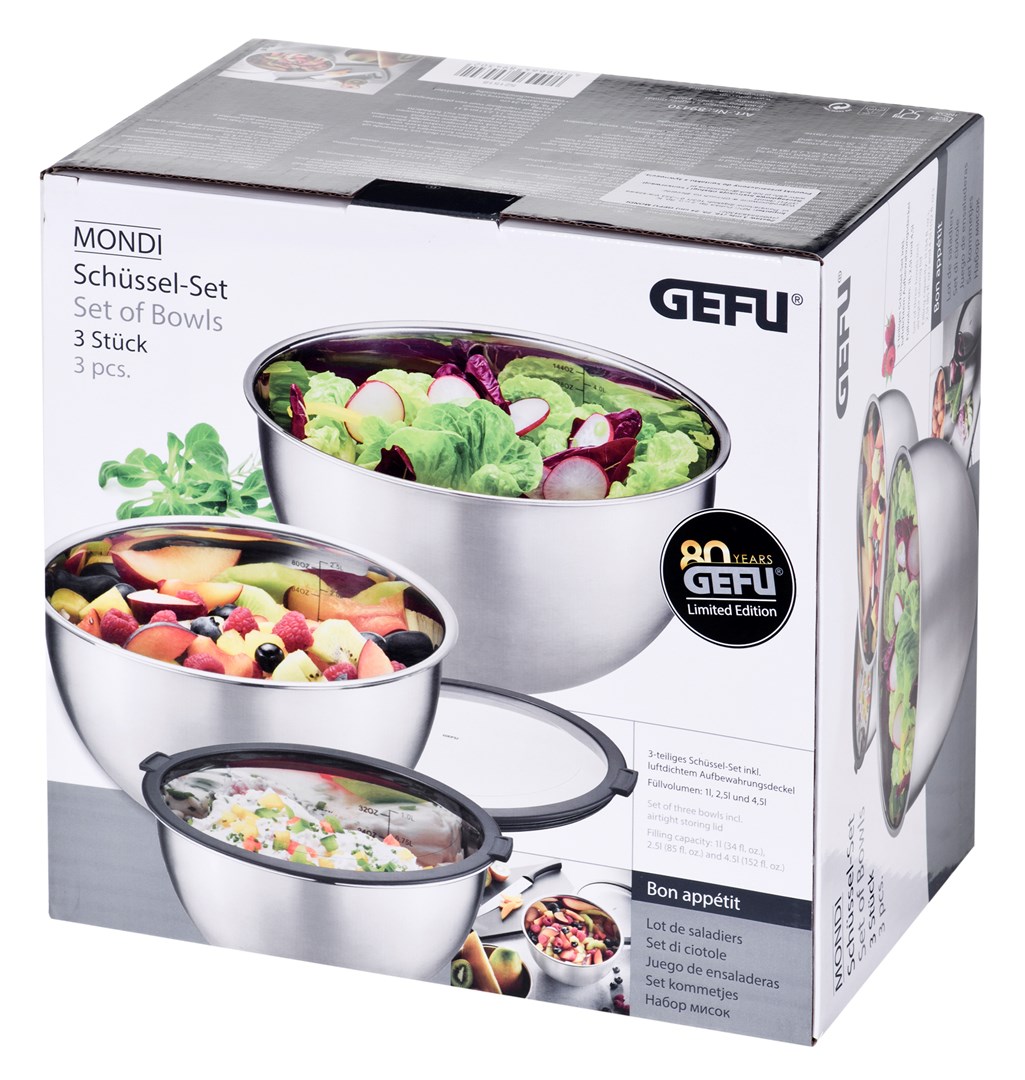 SET OF 3 BOWLS (16, 20, 24 CM) GEFU MONDI G-89430 SET OF 3 BOWLS (16, 20, 24 CM) GEFU MONDI G-89430